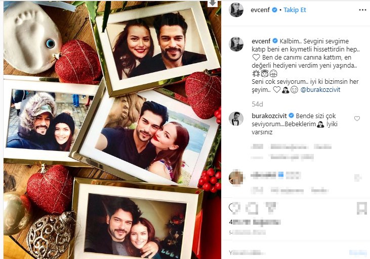 Fahriye Evcen'den eşi Burak Özçivit'e romantik kutlama