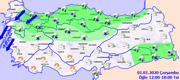 Yeni yılın ilk günü kuvvetli geldi! Meteoroloji'den fırtına uyarısı yapıldı