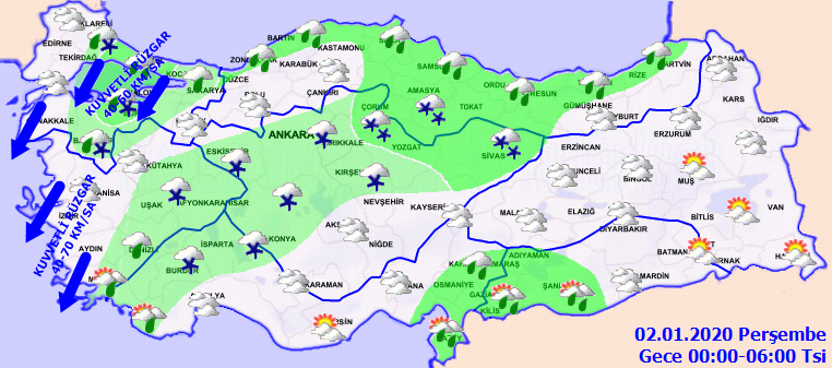 Yeni yılın ilk günü kuvvetli geldi! Meteoroloji'den fırtına uyarısı yapıldı