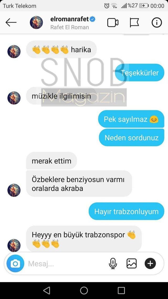 Rafet El Roman'ın mesajları ifşa oldu