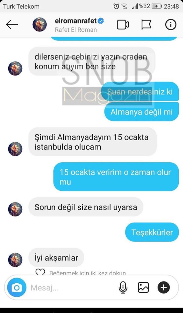 Rafet El Roman'ın mesajları ifşa oldu