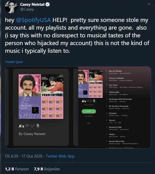 Ünlü YouTuber'ın hesabı Ferdi Tayfur hayranı tarafından hacklendi