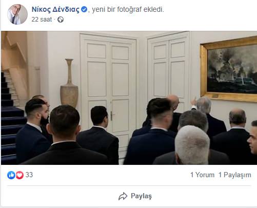 Dendias, Hafter'i yanına aldı Osmanlı tablosu ile Türkiye'ye mesaj vermeye kalktı