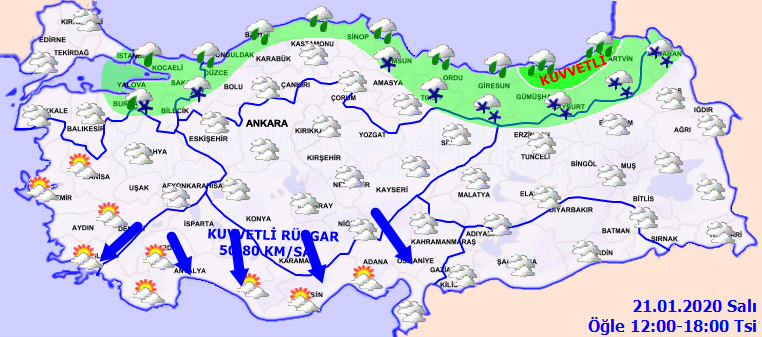 Meteoroloji uyardı: O saatlerde kuvvetli yağış, rüzgar ve kar geliyor!