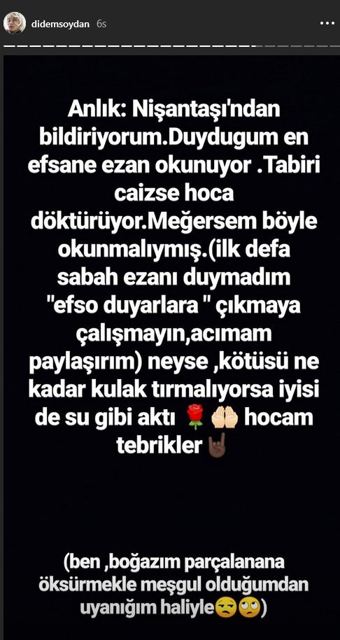 Didem Soydan'dan ezan yorumu