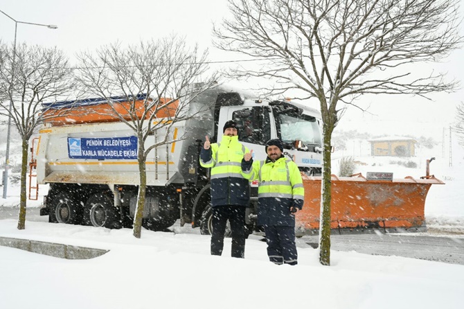 Pendik kar yağışına karşı önlemlerini aldı