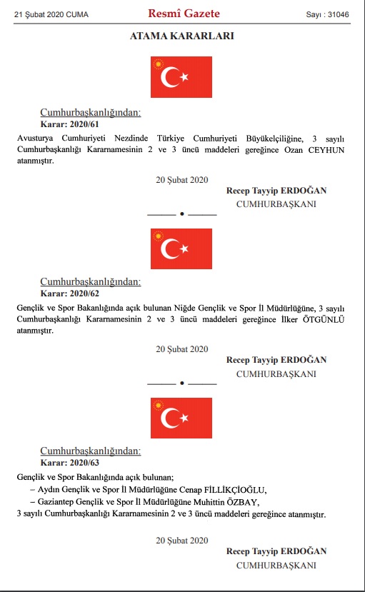 Resmi Gazete'de yayımlandı! Cumhurbaşkanı Erdoğan'dan önemli atama kararları