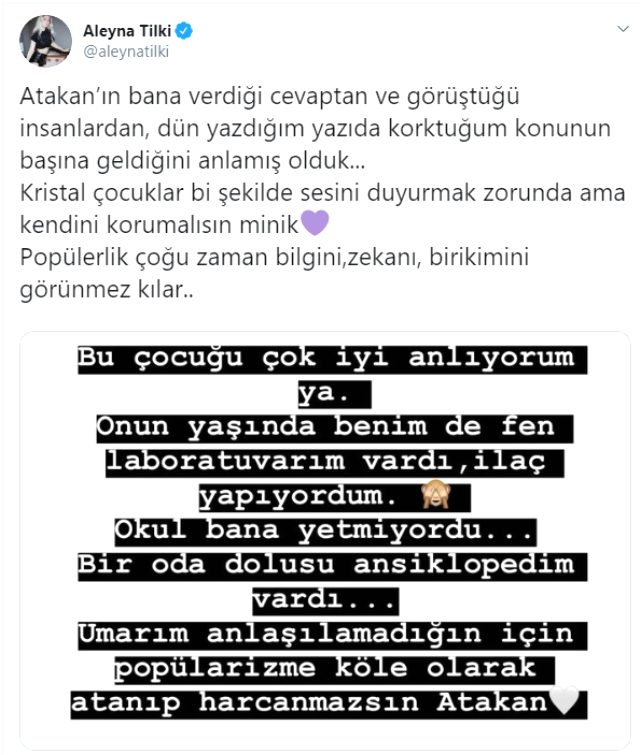 Aleyna Tilki'den Filozof Atakan hakkında açıklama
