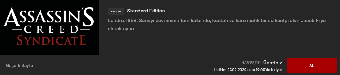 Epic Games'te patron çıldırdı: Assassin’s Creed Syndicate kalıcı olarak ücretsiz!
