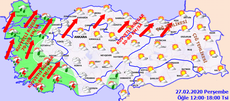 Meteoroloji saat vererek uyardı! O bölgelere yağmur ve fırtınaya geliyor