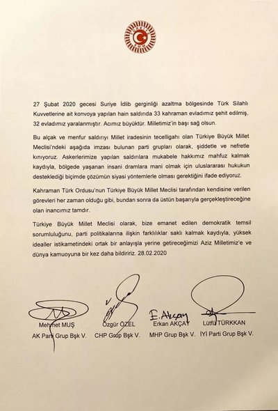 TBMM'den İdlib tepkisi!