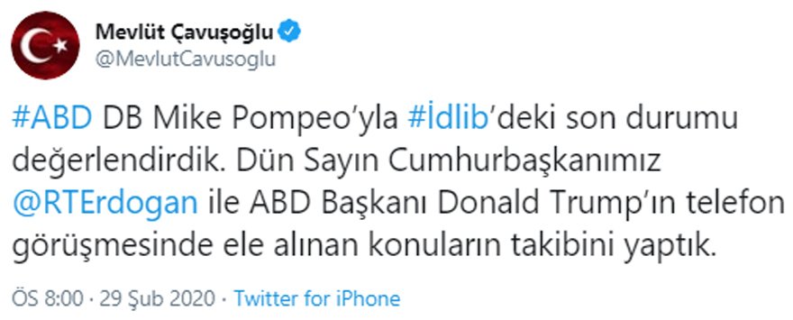Dışişleri Bakanı Mevlüt Çavuşoğlu açıkladı: ABD’den Patriot istedik