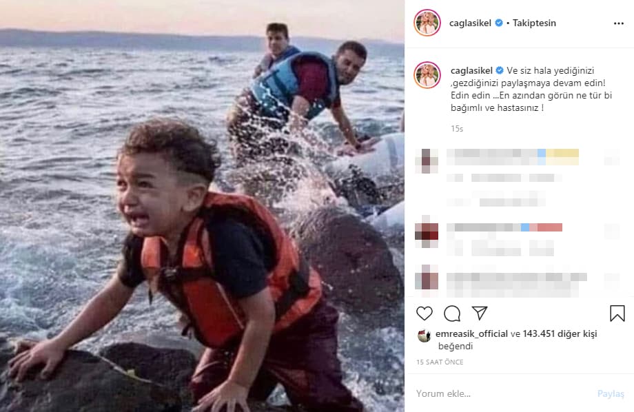 Çağla Şıkel'den göçmenlere kayıtsız kalanlara tepki