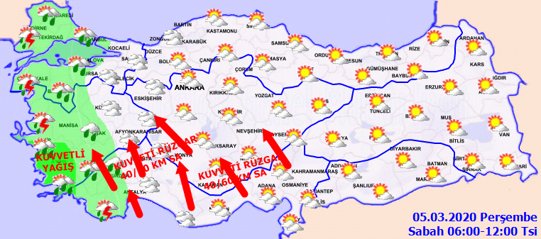 Meteoroloji'den son dakika uyarıları geldi. İşte il il 5 Mart hava durumu...
