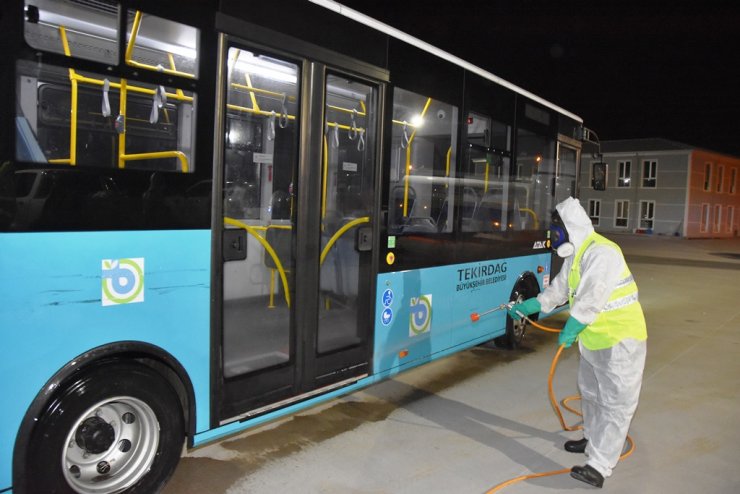 Tekirdağ'da toplu taşıma araçları dezenfekte edildi
