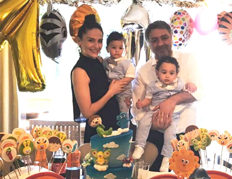Sinem Uslu ikizlerinin birinci yaşını kutladı