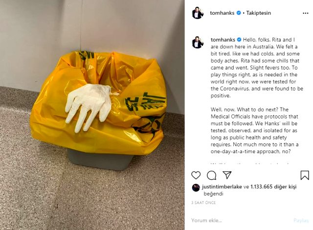 Yeşil Yol'un Tom Hanks'i ve eşi Rita Wilson, koronavirüse yakalandı