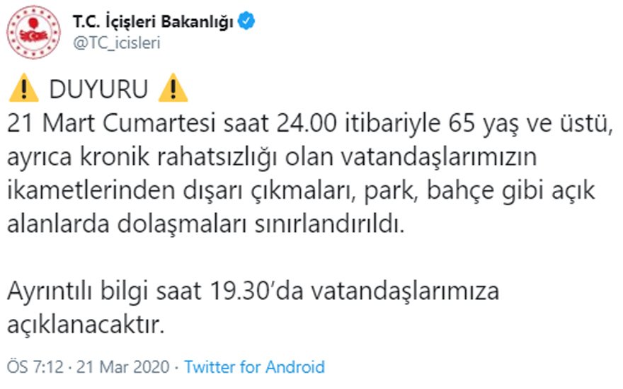 Sokağa çıkma yasağı geldi!