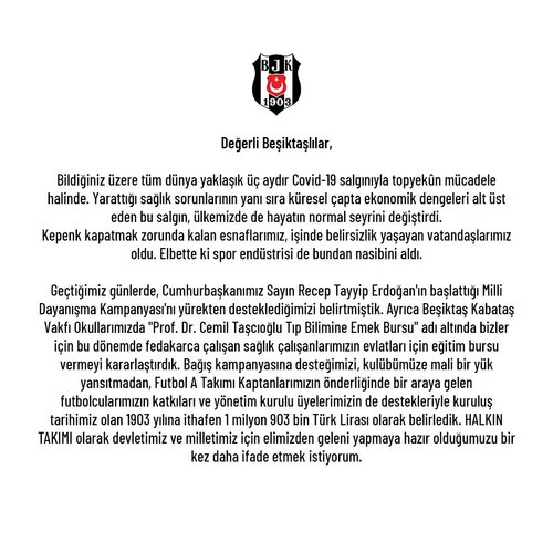 Beşiktaş'tan korona hamlesi: Eğitim bursu verecek!