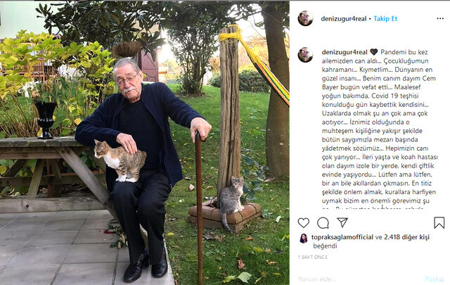 Deniz Uğur'un acı günü ! Dayısı Cem Bayer'i Koronavirüsten kaybetti