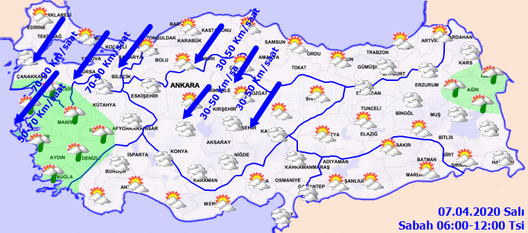 Meteoroloji saat vererek uyardı: O bölgelerimizde kuvvetli rüzgar ve fırtına var