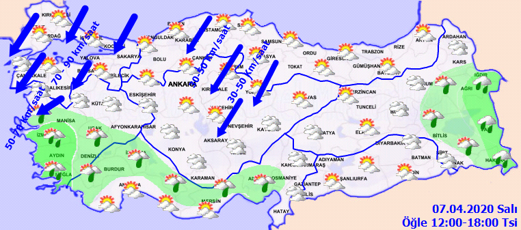 Meteoroloji saat vererek uyardı: O bölgelerimizde kuvvetli rüzgar ve fırtına var