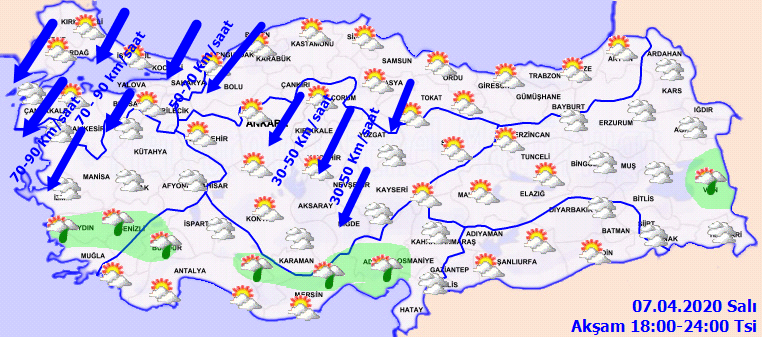 Meteoroloji saat vererek uyardı: O bölgelerimizde kuvvetli rüzgar ve fırtına var