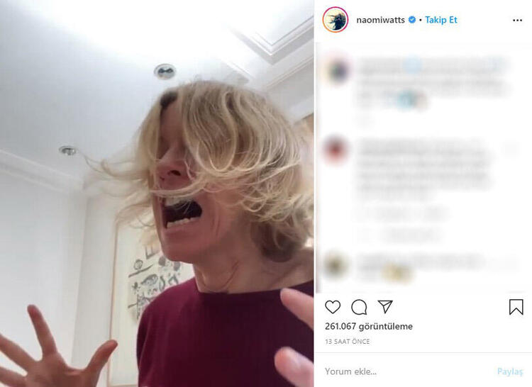 Naomi Watts çektiği videoyla takipçilerinin eleştirisine maruz kaldı