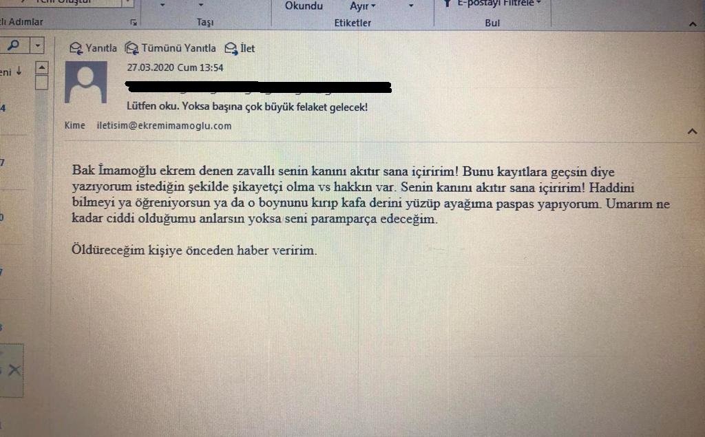 İBB Başkanı Ekrem İmamoğlu'nu tehdit eden şüpheli yakalandı