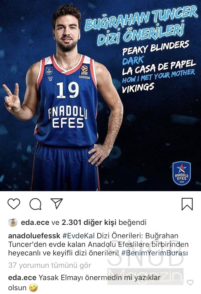 Eda Ece Yasak Elma dizisini önermeyen sevgilisine sitem etti