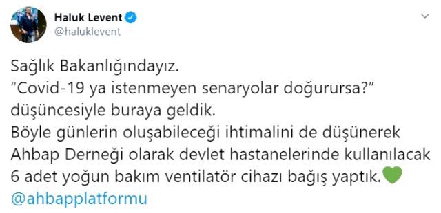 Haluk Levent'ten alkışlanacak hareket! Yoğun bakıma cihaz bağışı yaptı