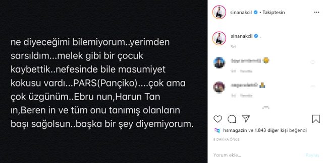 Sinan Akçıl'dan eski sevgilisi Ebru Şallı için: Yerimden sarsıldım