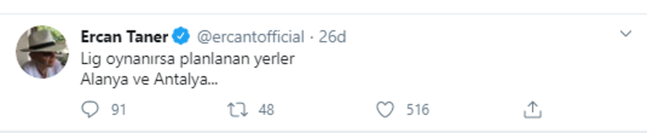 Ercan Taner Süper Lig için planlanan yerleri açıkladı