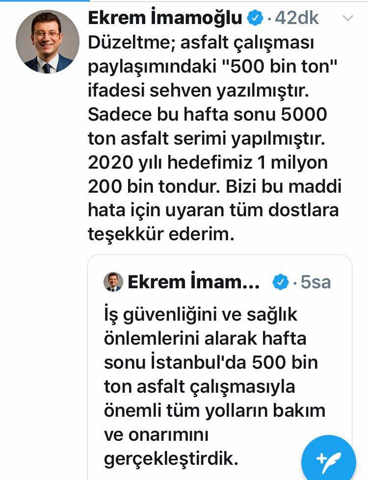 İmamoğlu bir günde 500 bin ton asfalt döktük dedi, alay konusu oldu