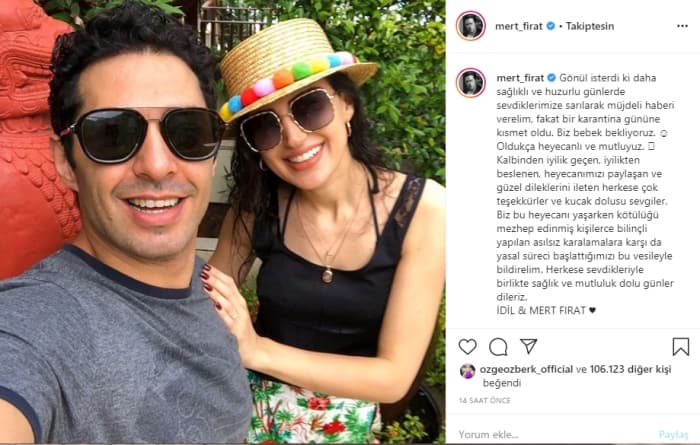 Mert Fırat müjdeli haberi sosyal medya hesabından duyurdu: Bebek bekliyoruz