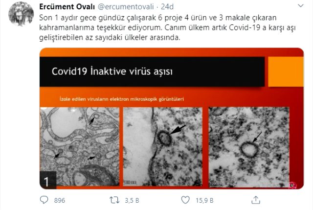 Prof. Dr. Ercüment Ovalı koronavirüsün etkisiz hale geldiği anları paylaştı