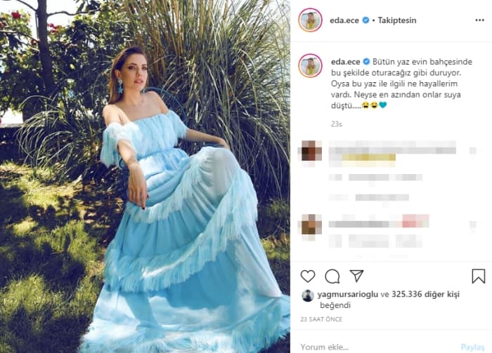 Eda Ece'den yaz tatili paylaşımı