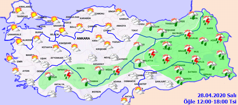 Bugün hava nasıl olacak? İşte 28 Nisan salı hava durumu
