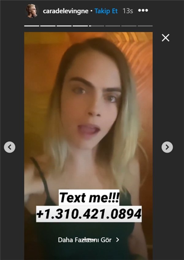 Cara Delevingne çılgınık yapacağım deyip telefon numarasını paylaştı