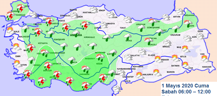 Uyarı üstüne uyarı: Sağanak geliyor! İşte 1 Mayıs cuma hava durumu