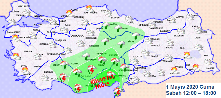 Uyarı üstüne uyarı: Sağanak geliyor! İşte 1 Mayıs cuma hava durumu