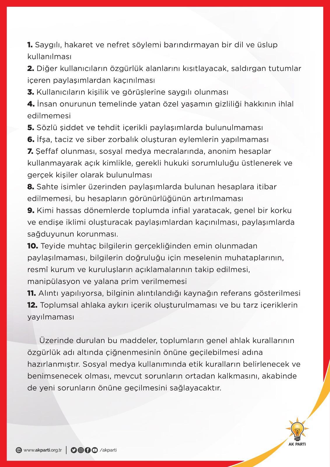 AK Parti hazırladı: Sosyal medya için 12 etik kural