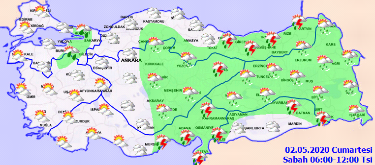 Meteoroloji saat verdi: Sağanak geliyor! İşte 2 Mayıs cumartesi hava durumu