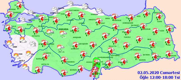 Meteoroloji saat verdi: Sağanak geliyor! İşte 2 Mayıs cumartesi hava durumu