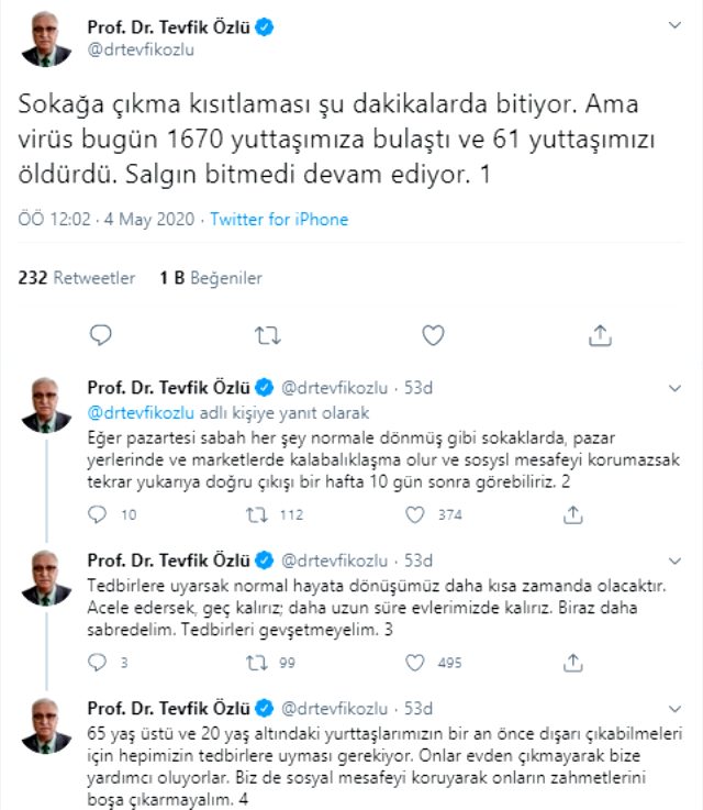Bilim Kurulu Üyesi Prof. Dr. Tevfik Özlü'den vatandaşlara "Pazartesi" uyarısı