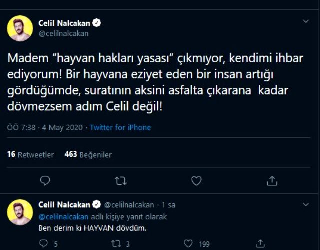 Celil Nalçakan hayvana eziyet edenlere gözdağı verdi!