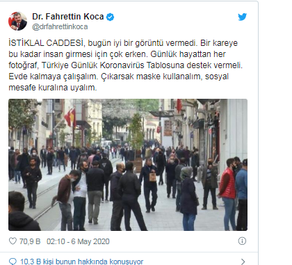 Bakan Koca'dan İstiklal Caddesi yorumu: İyi bir görüntü değil