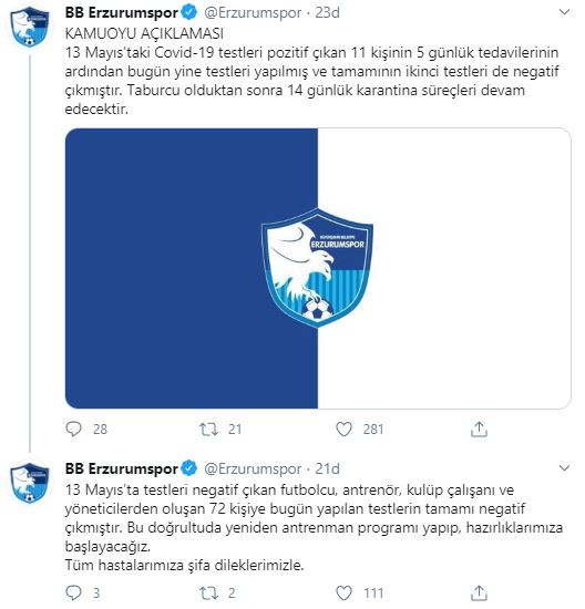 BB Erzurumspor'dan koronavirüs açıklaması