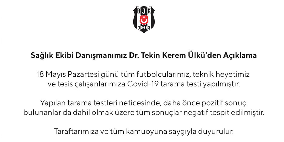 Beşiktaş'tan koronavirüs açıklaması!