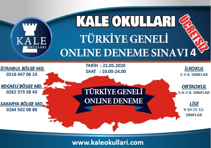 Özel Kale Okulları 7. Türkiye Geneli Online Deneme Sınavı'na hazırlanıyor!